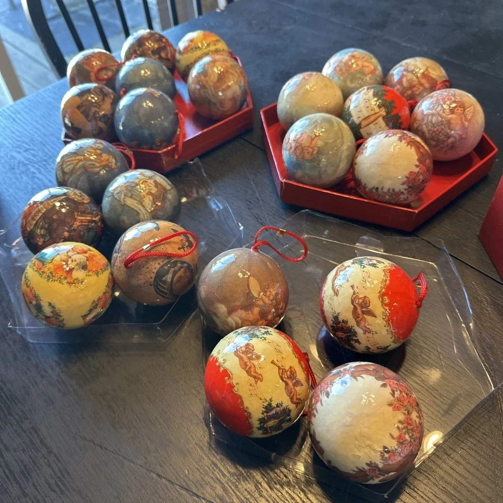 JCPenney Christmas‎ Ornaments 23 Paper Mache Decoupage Collectible Victorian